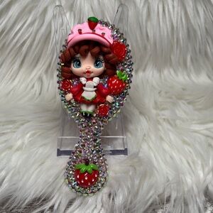 Strawberry shortcake Hand Crafted Pink and Red Kids Hair Brush